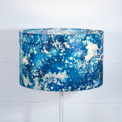 Drum Lamp Shade - B113 Batik Ocean Blues, 40cm(d) x 25cm(h)