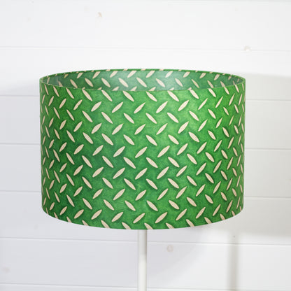 Drum Lamp Shade - P96 ~ Batik Tread Plate Green, 40cm(d) x 25cm(h)