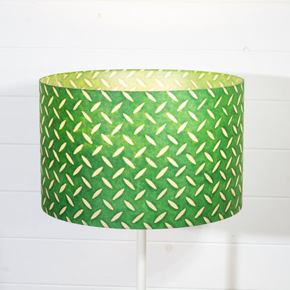 Drum Lamp Shade - P96 ~ Batik Tread Plate Green, 40cm(d) x 25cm(h)