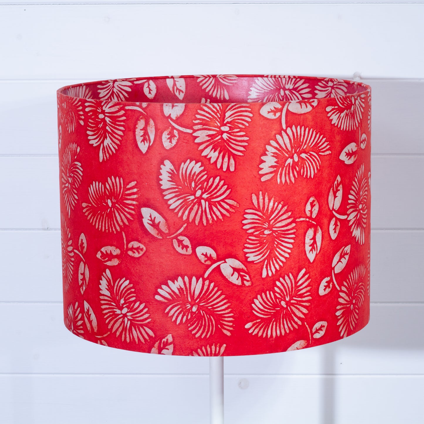 Drum Lamp Shade - B118 Batik Peony Red, 40cm(d) x 30cm(h)