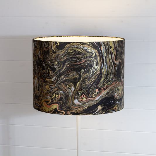 Drum Lamp Shade - B132 ~ Metallic Marble, 40cm(d) x 30cm(h)