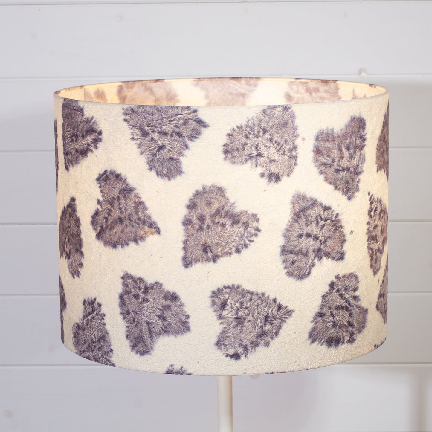 Drum Lamp Shade - B130 ~ Soft Hearts Lavender, 40cm(d) x 30cm(h)