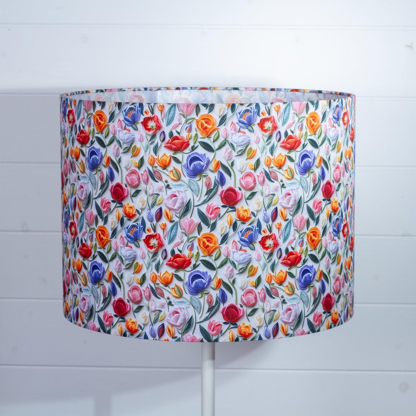 Drum Lamp Shade - F150 ~ Tulip Stems, 40cm(d) x 30cm(h)