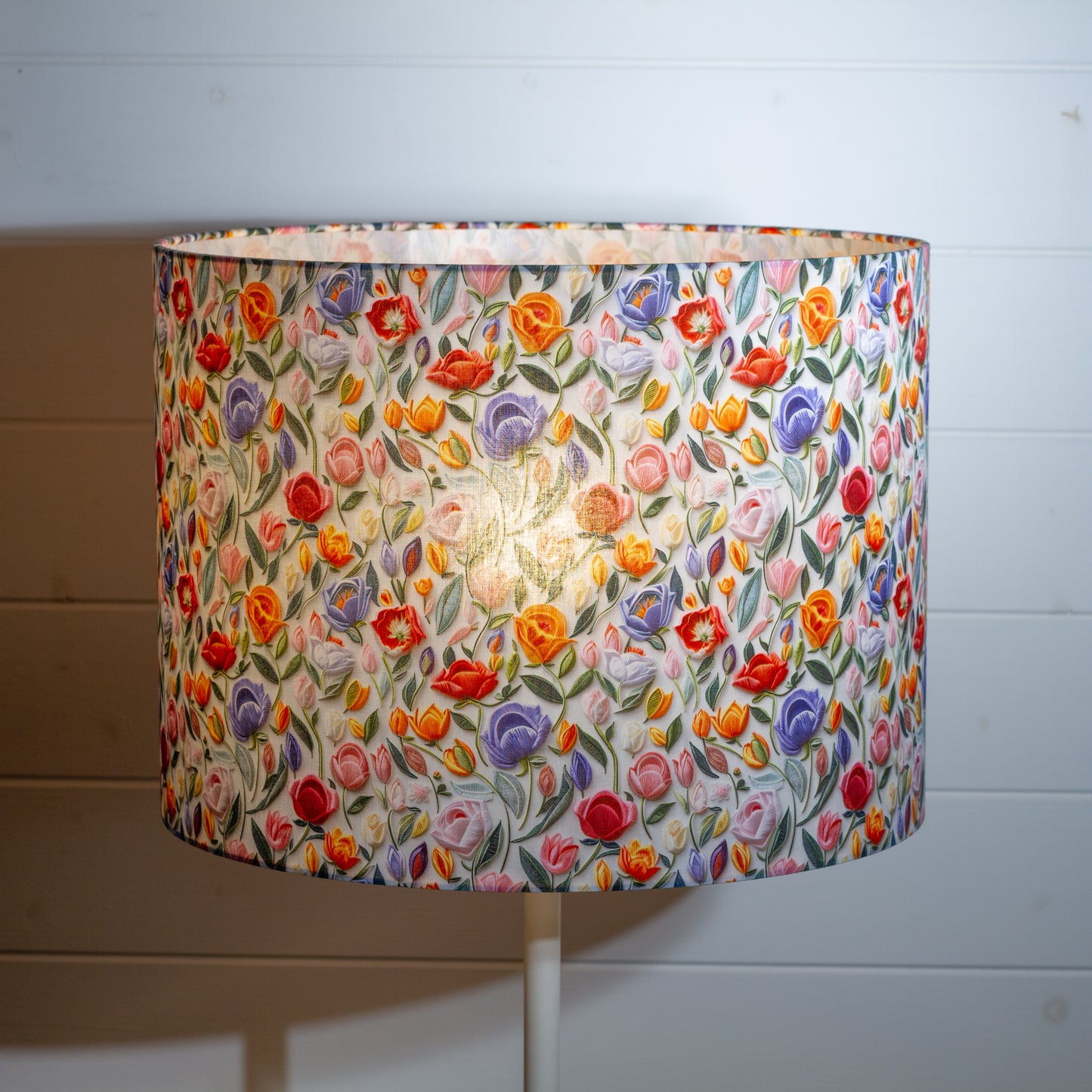 Drum Lamp Shade - F150 ~ Tulip Stems, 40cm(d) x 30cm(h)