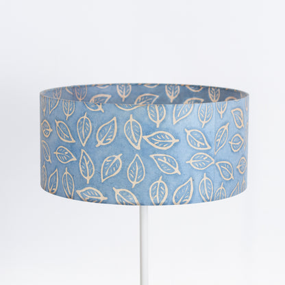 Drum Lamp Shade - P31 - Batik Leaf on Blue, 45cm(d) x 20cm(h)