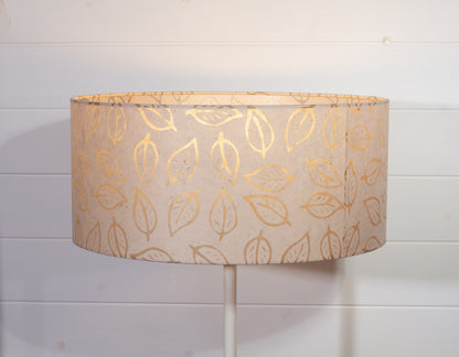 Drum Lamp Shade - P28 - Batik Leaf on Natural, 45cm(d) x 20cm(h)