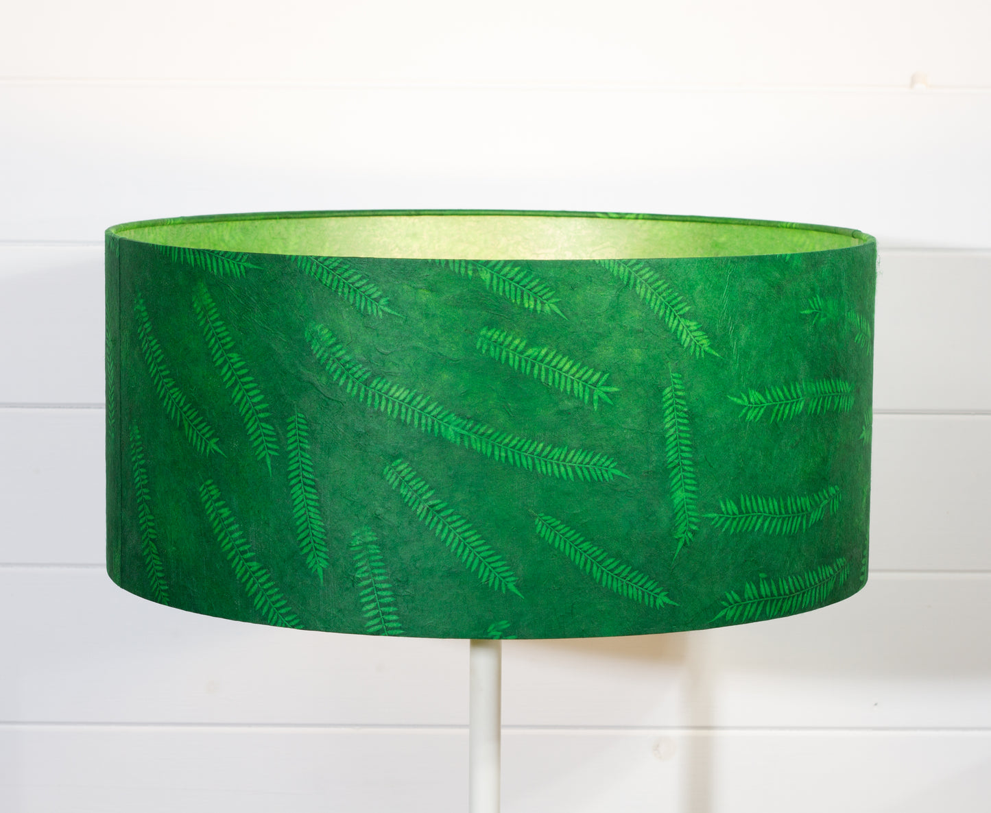 Drum Lamp Shade - P27 Green Fern, 45cm(d) x 20cm(h)