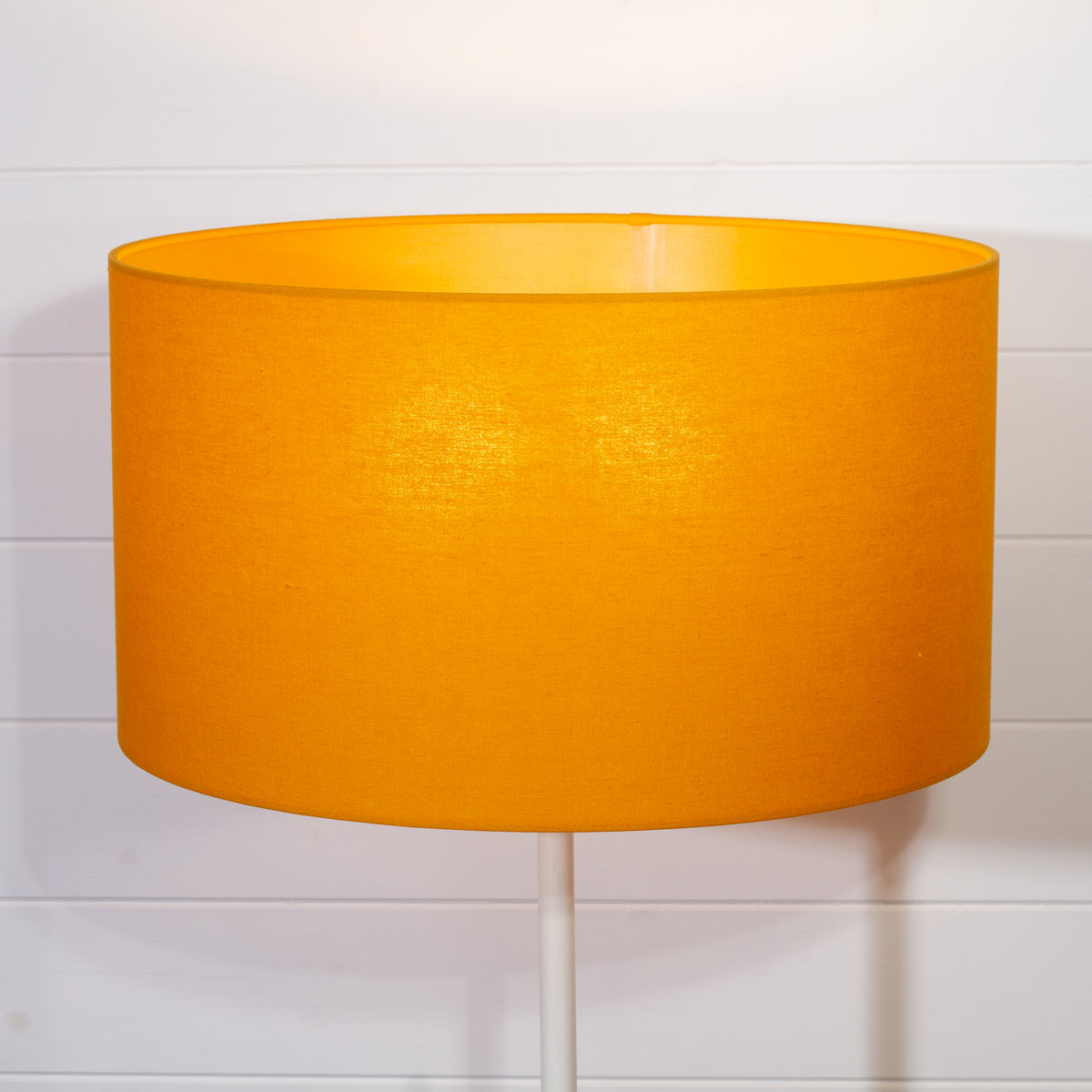 Drum Lamp Shade - F180 ~ Yellow Ochre Linen Fabric, 45cm(d) x 25cm(h)