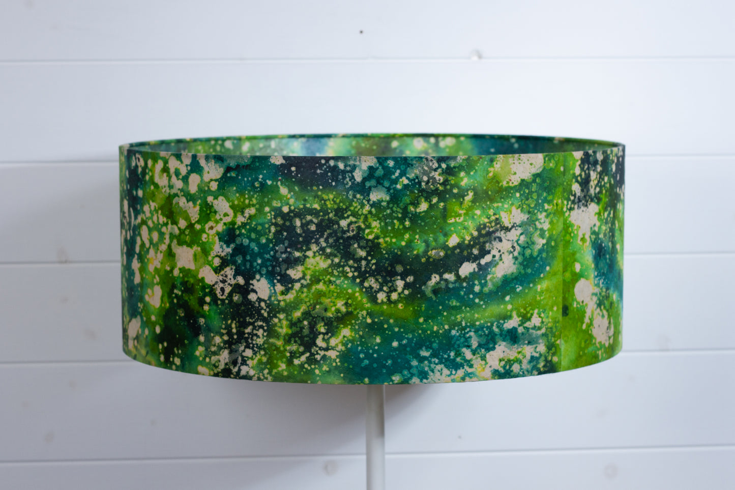 Drum Lamp Shade - B114 ~ Batik Canopy Greens, 50cm(d) x 20cm(h)