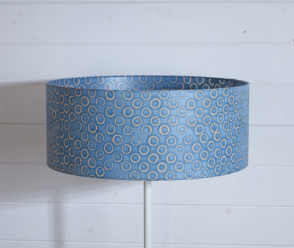 Drum Lamp Shade - P72 - Batik Blue Circles, 50cm(d) x 20cm(h)