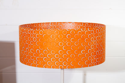 Drum Lamp Shade - P03 - Batik Orange Circles, 50cm(d) x 20cm(h)