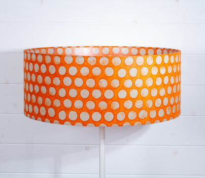 Drum Lamp Shade - B110 ~ Batik Dots on Orange, 50cm(d) x 20cm(h)