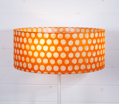 Drum Lamp Shade - B110 ~ Batik Dots on Orange, 50cm(d) x 20cm(h)
