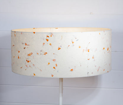 Drum Lamp Shade - P32 - Marigold Petals on Natural Lokta, 50cm(d) x 20cm(h)