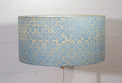 Drum Lamp Shade - P72 - Batik Blue Circles, 50cm(d) x 25cm(h)