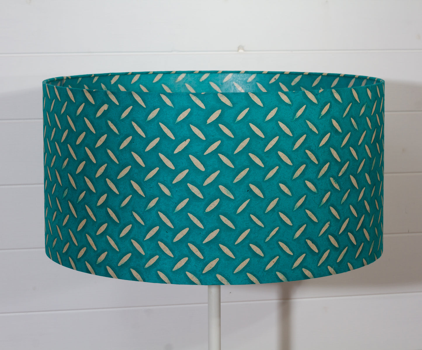 Drum Lamp Shade - P15 - Batik Tread Plate Mint Green, 50cm(d) x 25cm(h)