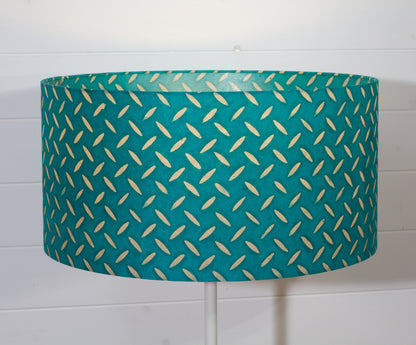 Drum Lamp Shade - P15 - Batik Tread Plate Mint Green, 50cm(d) x 25cm(h)