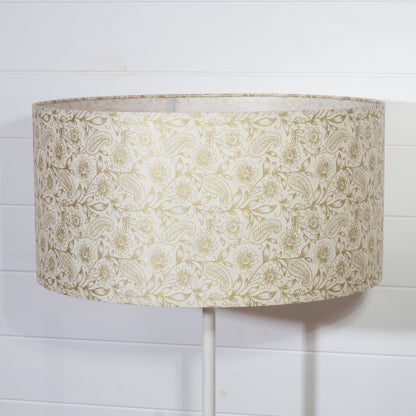 Drum Lamp Shade - P69 - Garden Gold on Natural, 50cm(d) x 25cm(h)