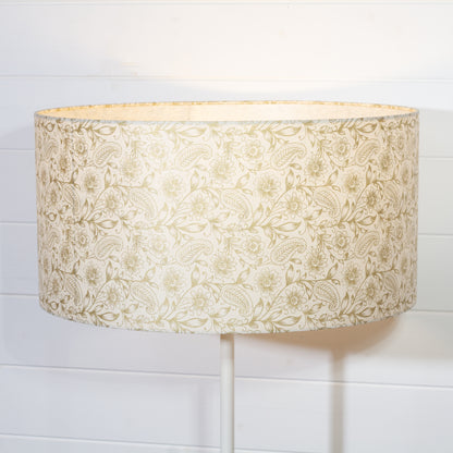 Drum Lamp Shade - P69 - Garden Gold on Natural, 50cm(d) x 25cm(h)