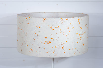 Drum Lamp Shade - P32 - Marigold Petals on Natural Lokta, 50cm(d) x 25cm(h)