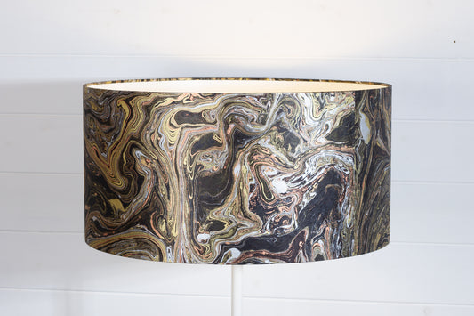 Drum Lamp Shade - B132 ~ Metallic Marble, 50cm(d) x 25cm(h)