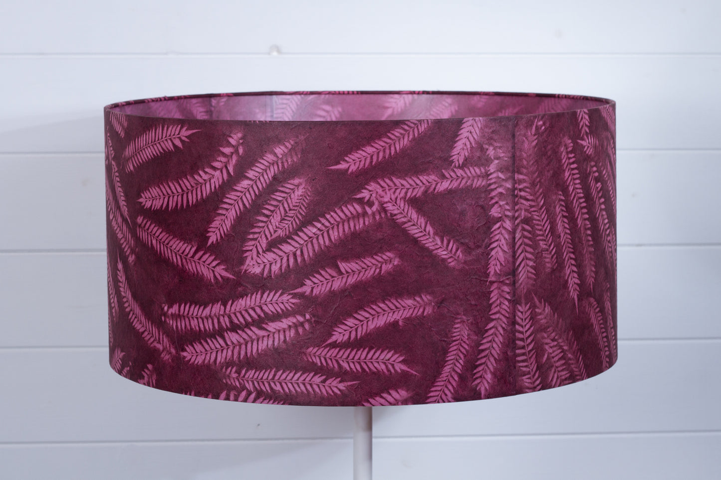 Drum Lamp Shade - P25 - Resistance Dyed Pink Fern, 50cm(d) x 25cm(h)