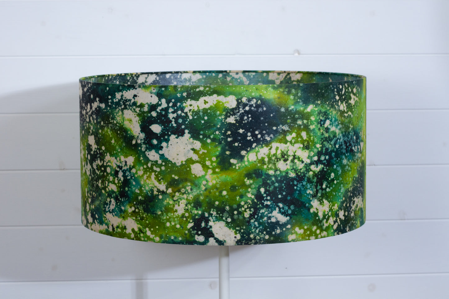 Drum Lamp Shade - B114 ~ Batik Canopy Greens, 50cm(d) x 25cm(h)