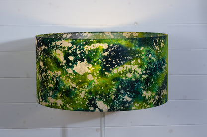 Drum Lamp Shade - B114 ~ Batik Canopy Greens, 50cm(d) x 25cm(h)