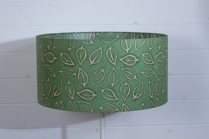 Drum Lamp Shade - P29 - Batik Leaf on Green, 50cm(d) x 25cm(h)