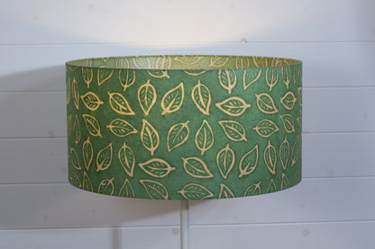 Drum Lamp Shade - P29 - Batik Leaf on Green, 50cm(d) x 25cm(h)