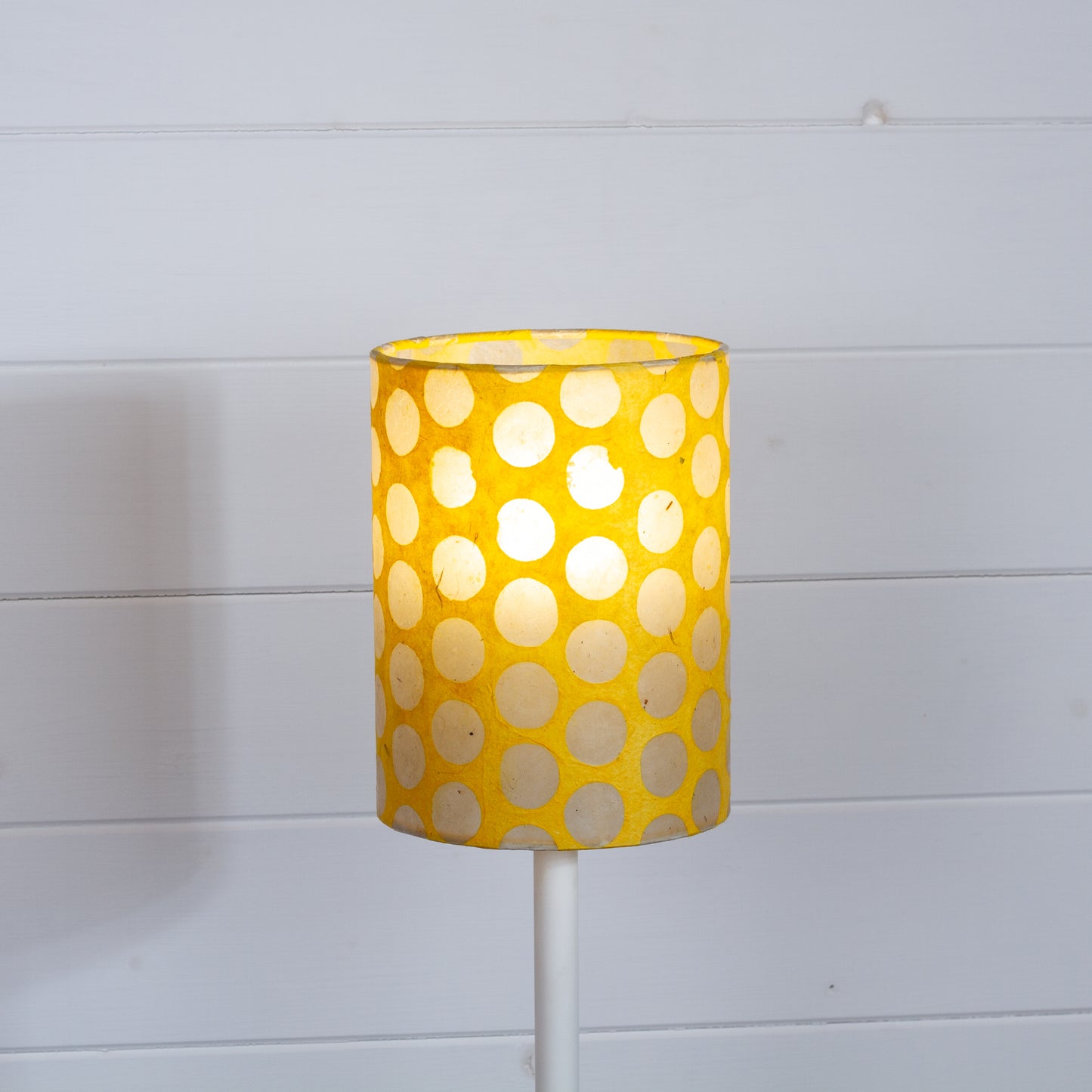 Drum Lamp Shade - P86 ~ Batik Dots on Yellow, 15cm(diameter)