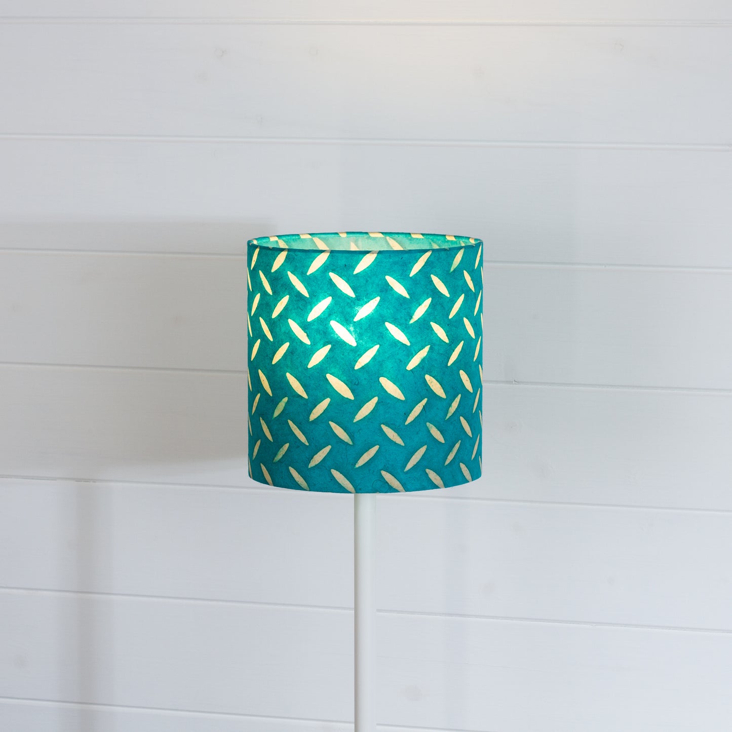 Drum Lamp Shade - P15 - Batik Tread Plate Mint Green, 20cm(d) x 20cm(h)