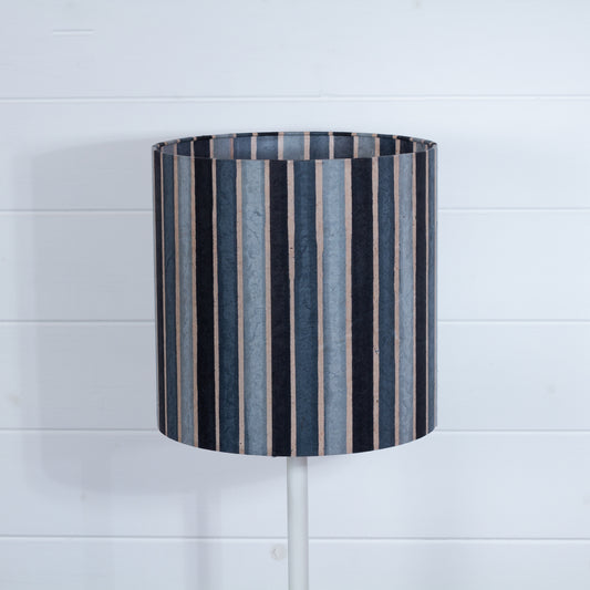 Drum Lamp Shade - P08 - Batik Stripes Grey, 25cm x 25cm