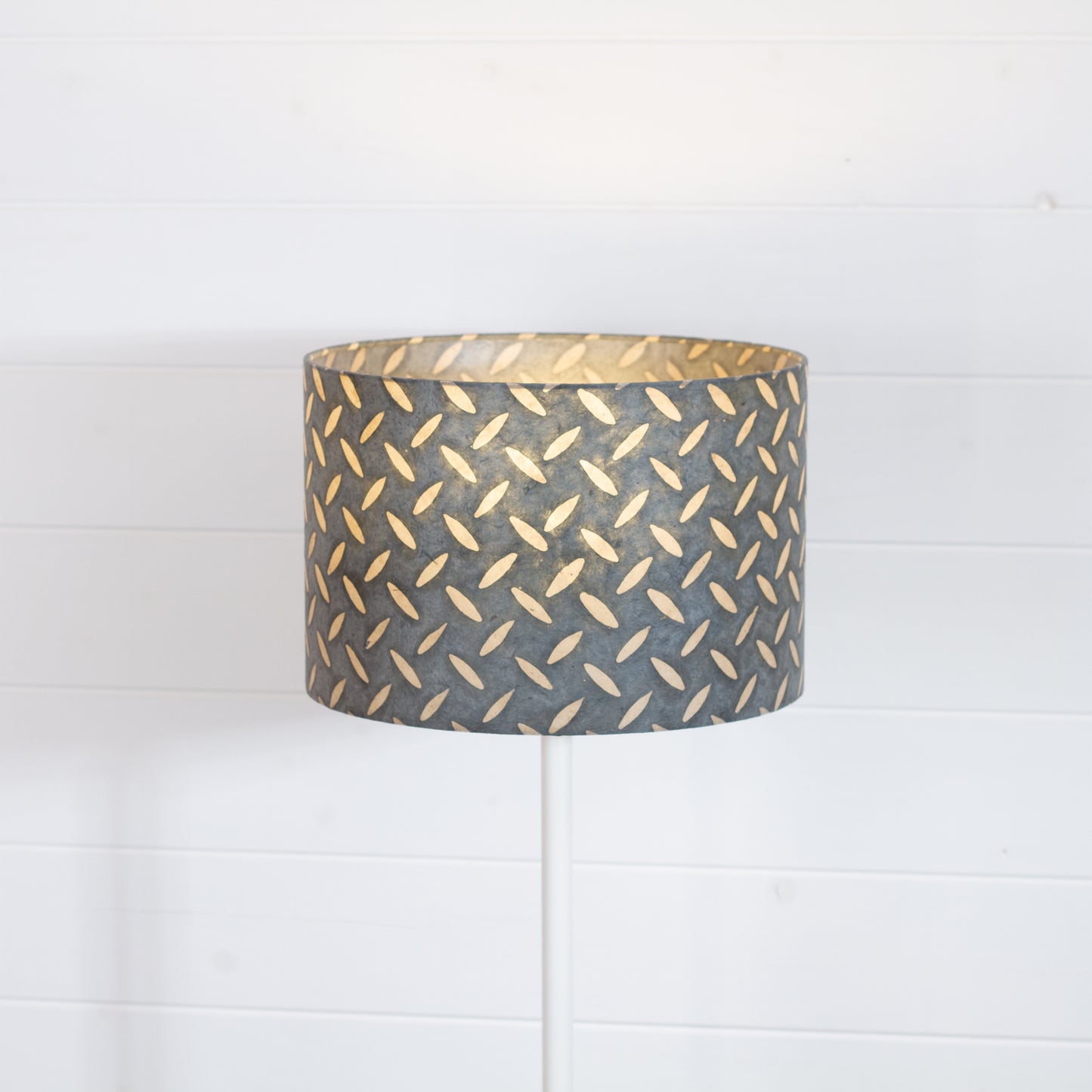 Drum Lamp Shade - P88 ~ Batik Tread Plate Grey, 30cm(d) x 20cm(h)