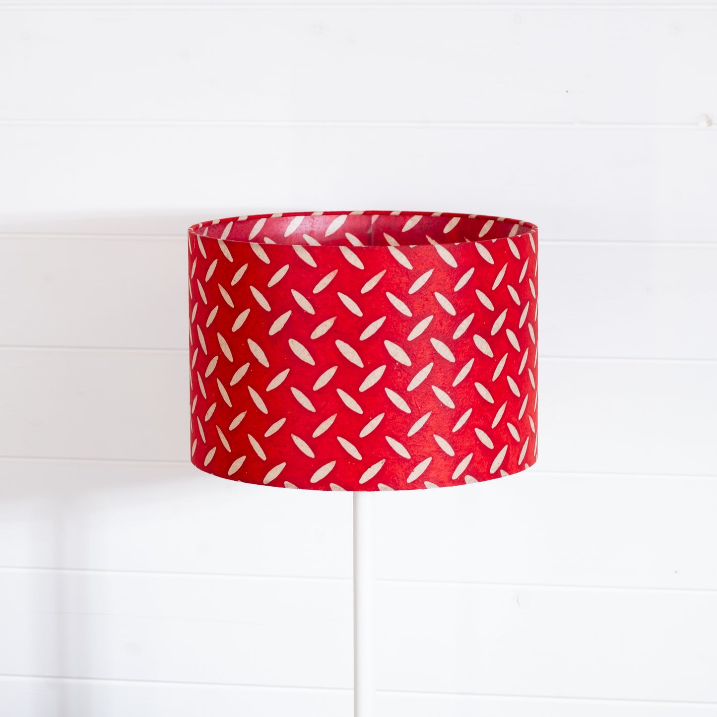 Drum Lamp Shade - P90 ~ Batik Tread Plate Red, 30cm(d) x 20cm(h)