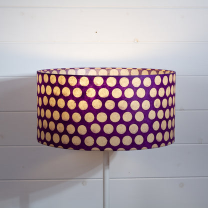 Drum Lamp Shade - P79 - Batik Dots Purple, 40cm(d) x 20cm(h)