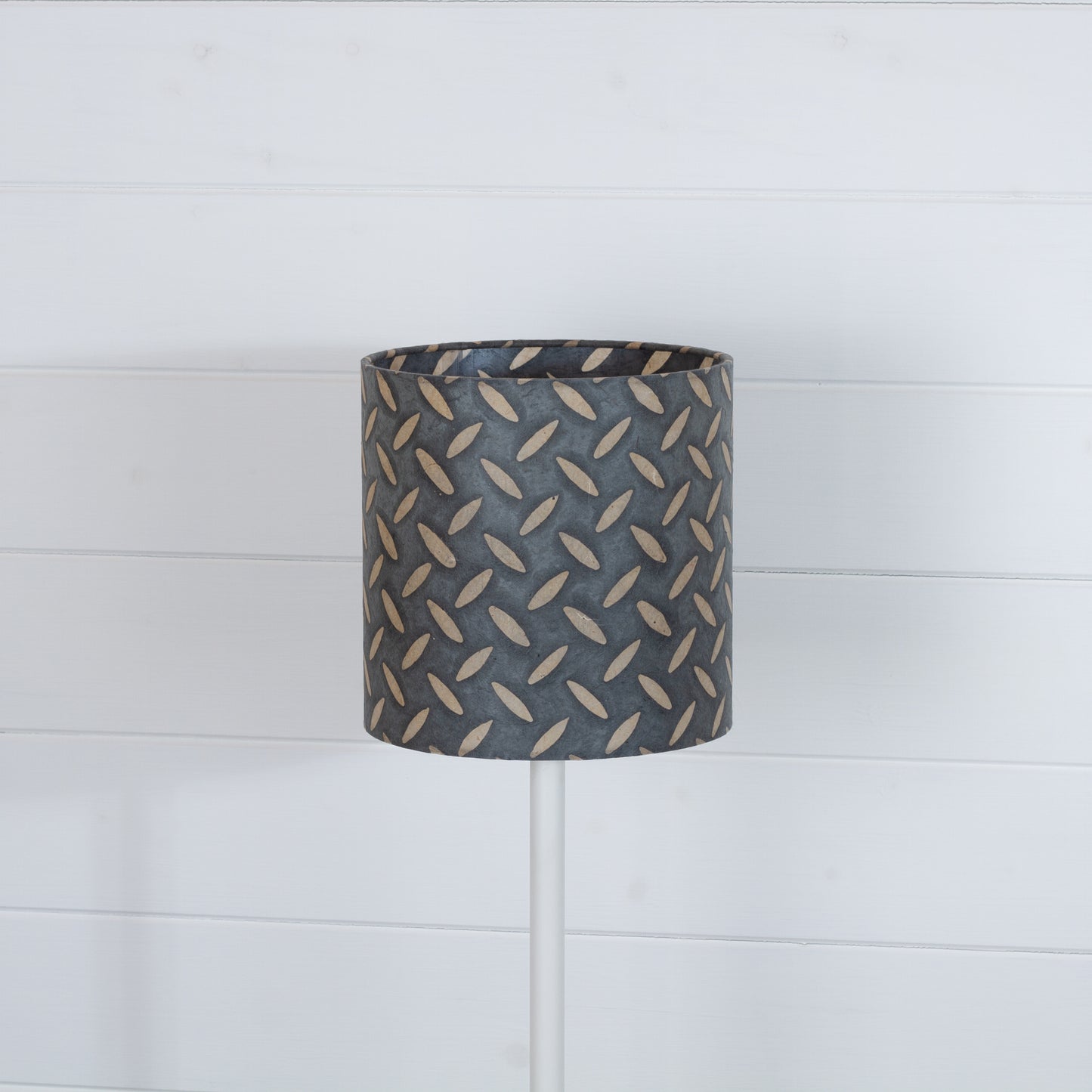Drum Lamp Shade - P88 ~ Batik Tread Plate Grey, 20cm(d) x 20cm(h)