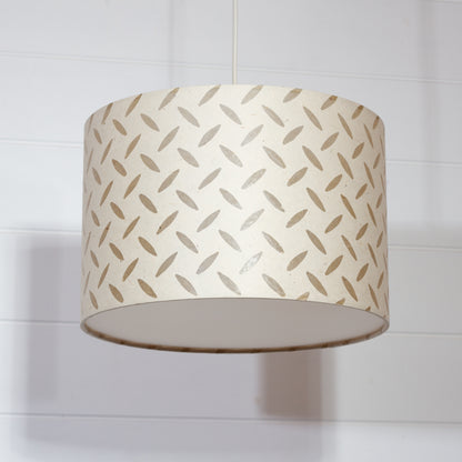 Drum Lamp Shade - P10 - Batik Tread Plate Natural, 30cm(d) x 20cm(h)