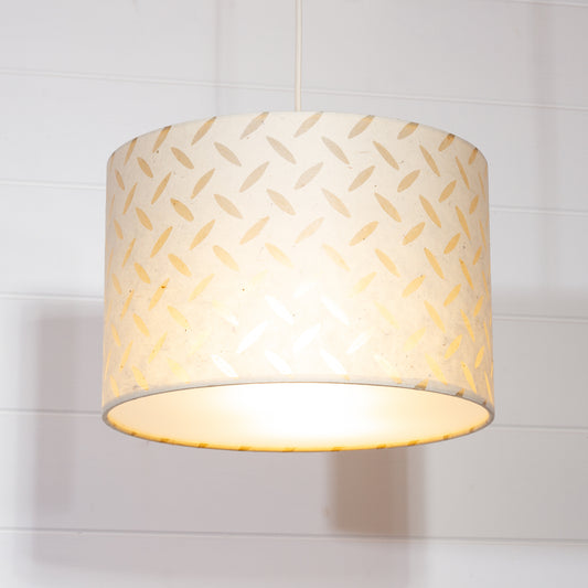 Drum Lamp Shade - P10 - Batik Tread Plate Natural, 30cm(d) x 20cm(h)