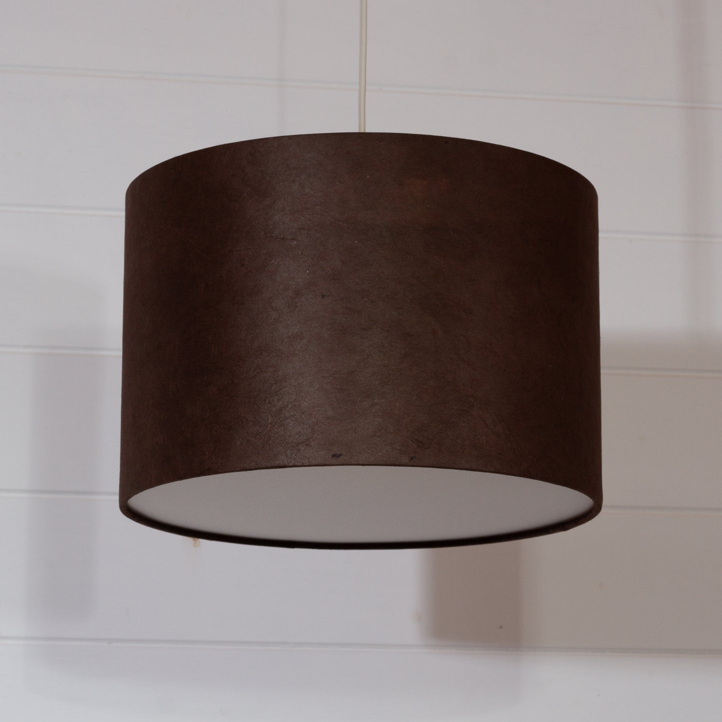 Drum Lamp Shade - P58 - Brown Lokta, 30cm(d) x 20cm(h)