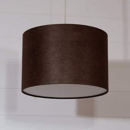 Drum Lamp Shade - P58 - Brown Lokta, 30cm(d) x 20cm(h)