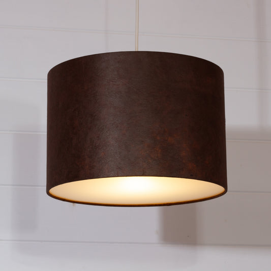 Drum Lamp Shade - P58 - Brown Lokta, 30cm(d) x 20cm(h)