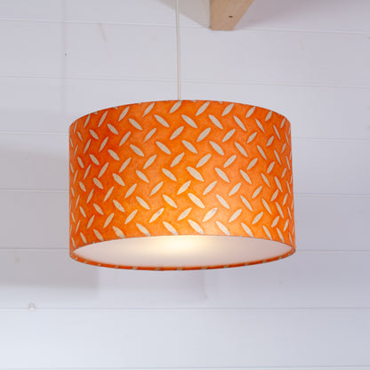 Drum Lamp Shade - P91 - Batik Tread Plate Orange, 35cm(d) x 20cm(h)