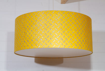 Drum Lamp Shade - P89 ~ Batik Tread Plate Yellow, 70cm(d) x 30cm(h)