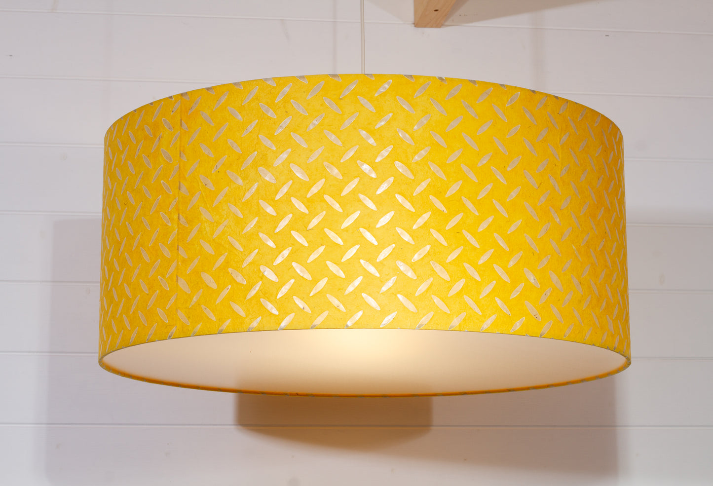 Drum Lamp Shade - P89 ~ Batik Tread Plate Yellow, 70cm(d) x 30cm(h)