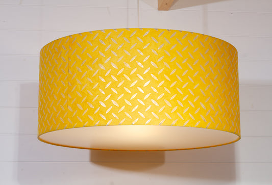 Drum Lamp Shade - P89 ~ Batik Tread Plate Yellow, 70cm(d) x 30cm(h)