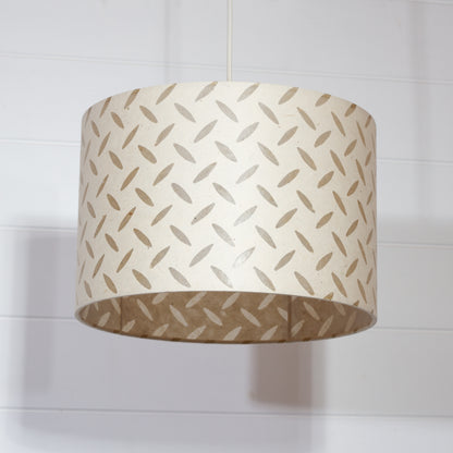 Drum Lamp Shade - P10 - Batik Tread Plate Natural, 30cm(d) x 20cm(h)