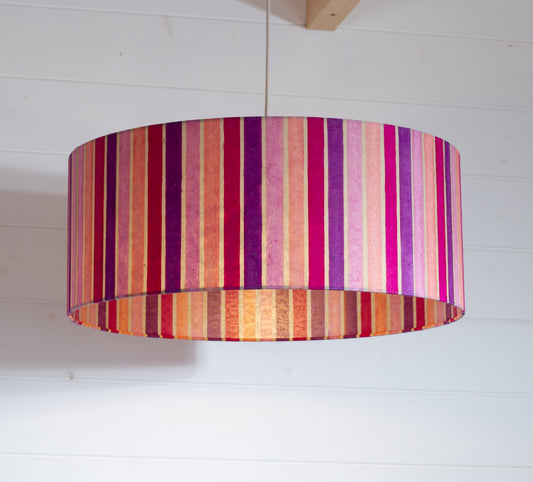 Drum Lamp Shade - P04 - Batik Stripes Pink, 50cm(d) x 20cm(h)