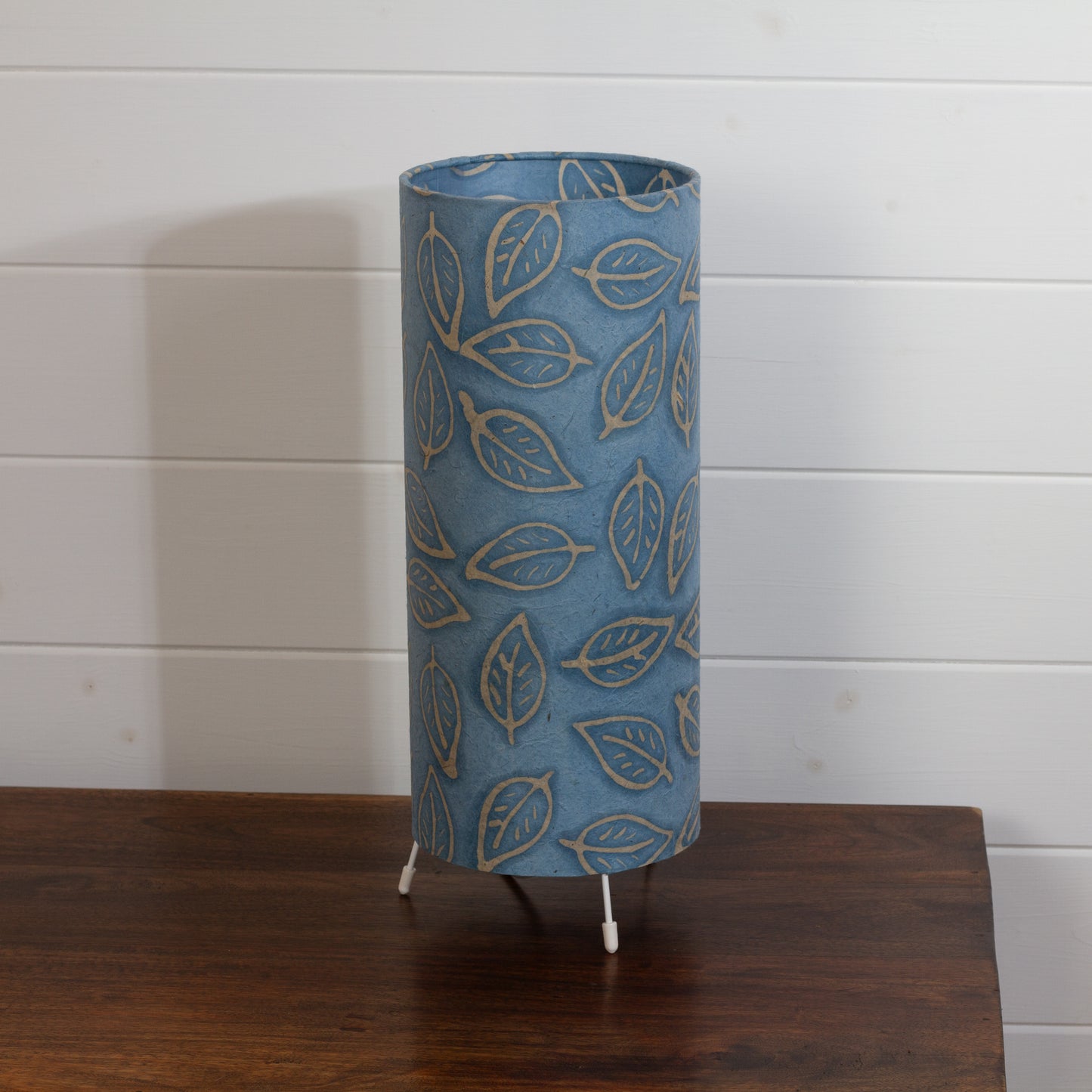 Free Standing Table Lamp Small - P31 ~ Batik Leaf on Blue