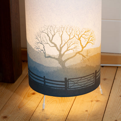 Free-Standing Table Lamp Large - Landscape Gate Blue/Orange
